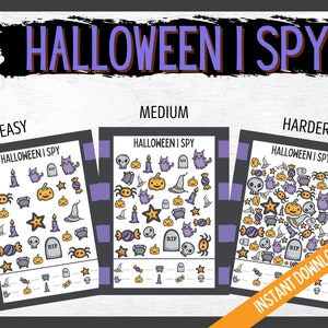 Halloween Ispy, Halloween Games, Halloween Printables, Halloween Fun Games for Kids, I spy for all ages, Search and Find Halloween printable image 1