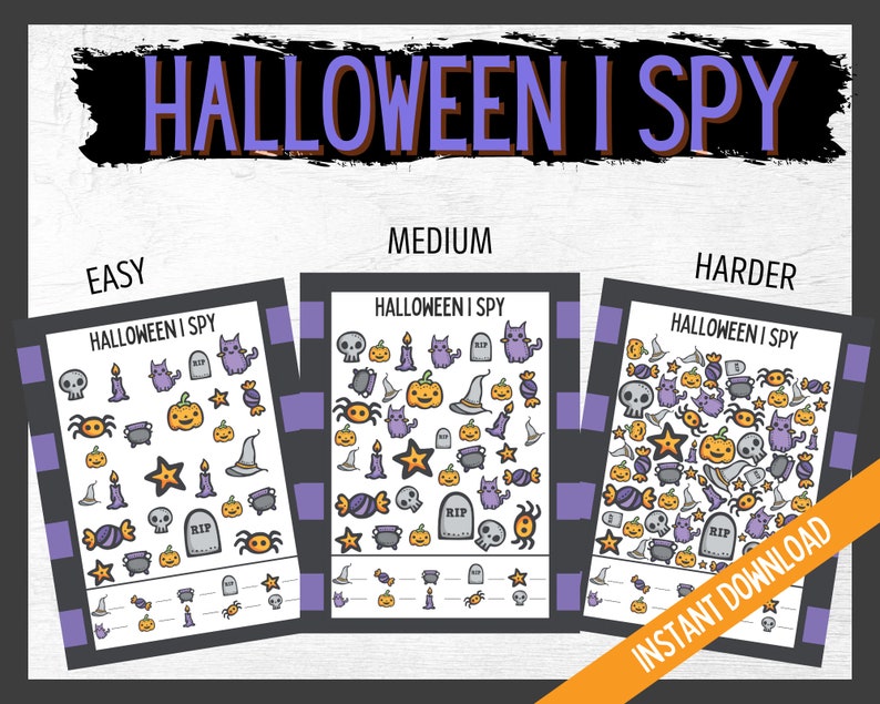 Halloween Ispy, Halloween Games, Halloween Printables, Halloween Fun Games for Kids, I spy for all ages, Search and Find Halloween printable image 1