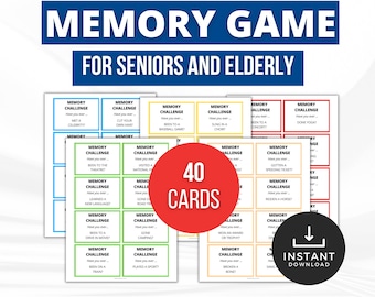 Memory Game for Seniors, Elderly Printable Game, Alzheimers activity, Dementia Game, Rest Home Activity