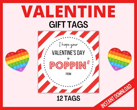 PopIt Valentine Tag Valentines Day Pop It Gift Tags Valentines Day PopIt Valentine Tag Valentines Day Pop It Gift Tags Valentines Day