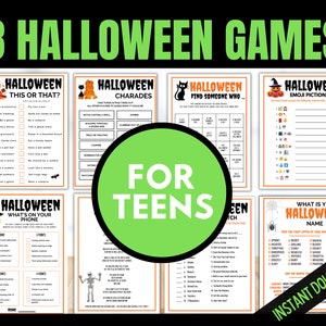 Halloween Games Teens Bundle, 8 Halloween Printable Games for Teens, Scavenger Tween Halloween Games, Halloween Party Games, Spooky Games image 1