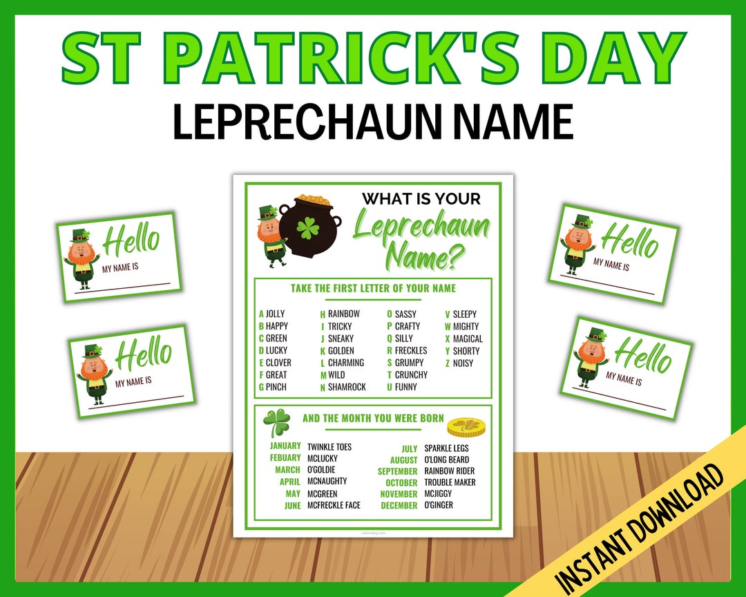 St Patrick's Day What's Your Leprechaun Name