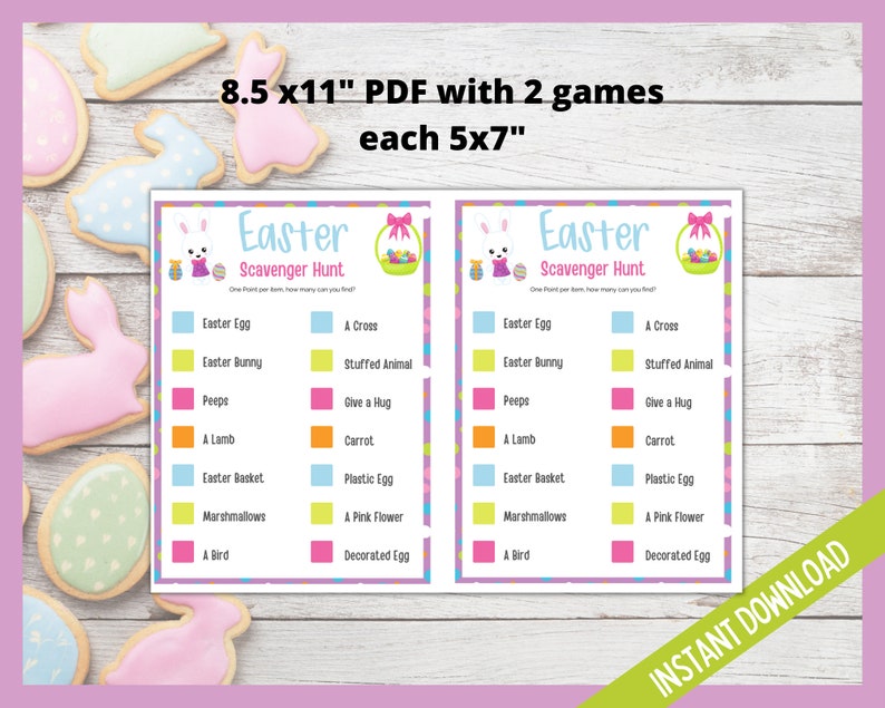 Easter Scavenger Hunt for Kids, Easter Fun, Easter Activity, Easter Party Games, Kids and Tween Party Games, Children Easter Printable Game image 4