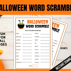 Halloween Word Scramble Game, Printable Halloween Games, Halloween Word Party Game, Halloween Activity, Halloween Games for Kids and Adults image 1