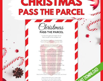 Christmas Pass the Parcel Party Game, Xmas Party Printable Game, Fun Christmas Party Game, Kids Party Game, Tween Party Game