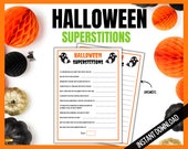 Halloween Superstitions, Halloween Party Game, Halloween Quiz, Trivia Night Game, Teen Halloween Party, Kids Halloween, Adult Party Games