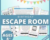 Birthday Escape Room, Printable Treasure Hunt, Kids Birthday Puzzles, Escape Room for Kids, DIY Party Printable Game, Family Game Night