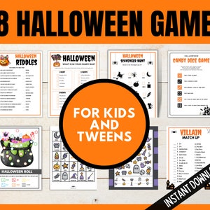 Halloween Games Kids Bundle, 8 Halloween Printable Games for Kids, Scavenger Tween Halloween Games, Halloween Party Games, Children Games