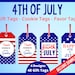 4th of July Printable Gift Tag Fourth of July Gift Tags 4th - Etsy