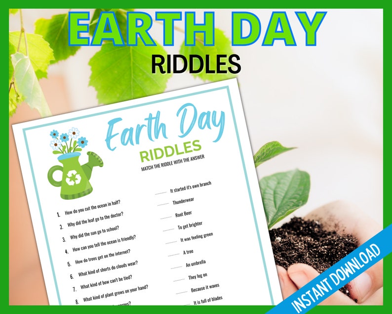 Earth Day Math Riddles Earth Day Jokes for Kids, Printable Earth Day Riddles, Earth Day ...