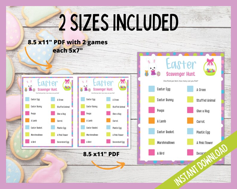 Easter Scavenger Hunt for Kids, Easter Fun, Easter Activity, Easter Party Games, Kids and Tween Party Games, Children Easter Printable Game image 2