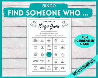 Icebreaker Bingo Game, Get to Know You Game, Find Someone Who Game, Workplace Activity, Team Builder Game, Conversation Starter Game