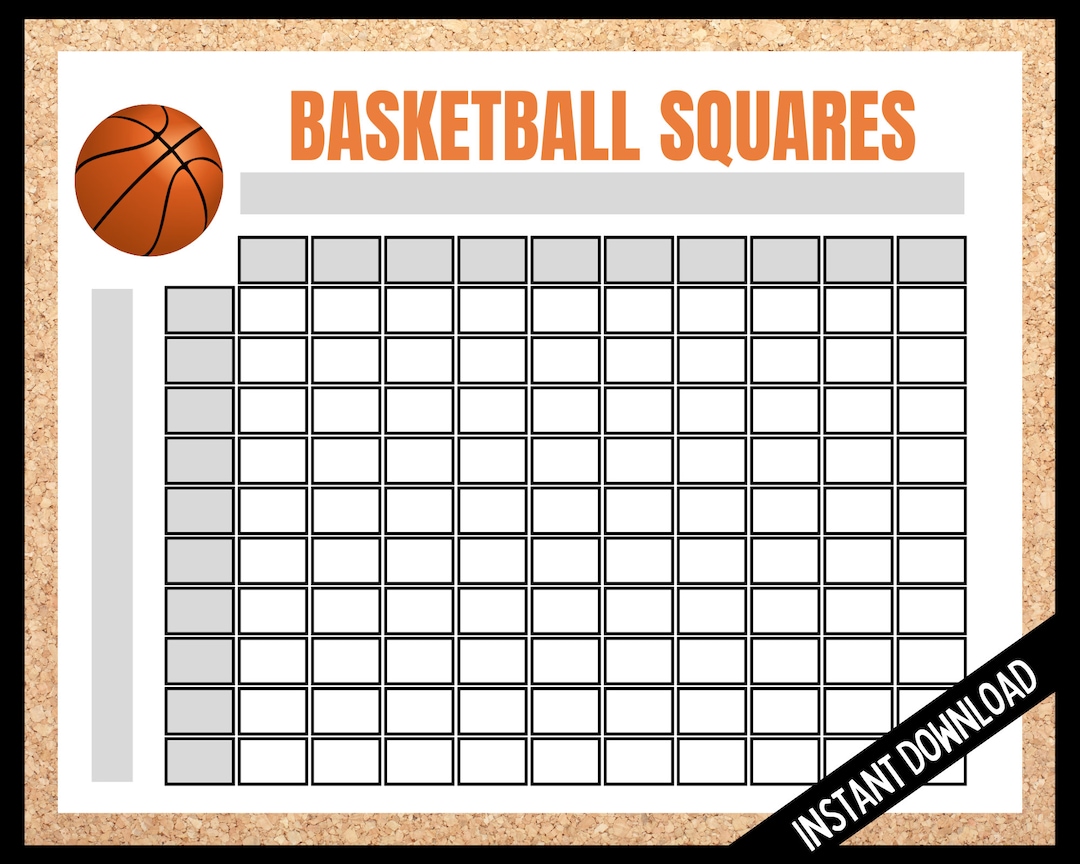 Basketball Squares,march Madness Game Squares Printable, NCAA Basketball Squares,march Madness Game Squares Printable, NCAA