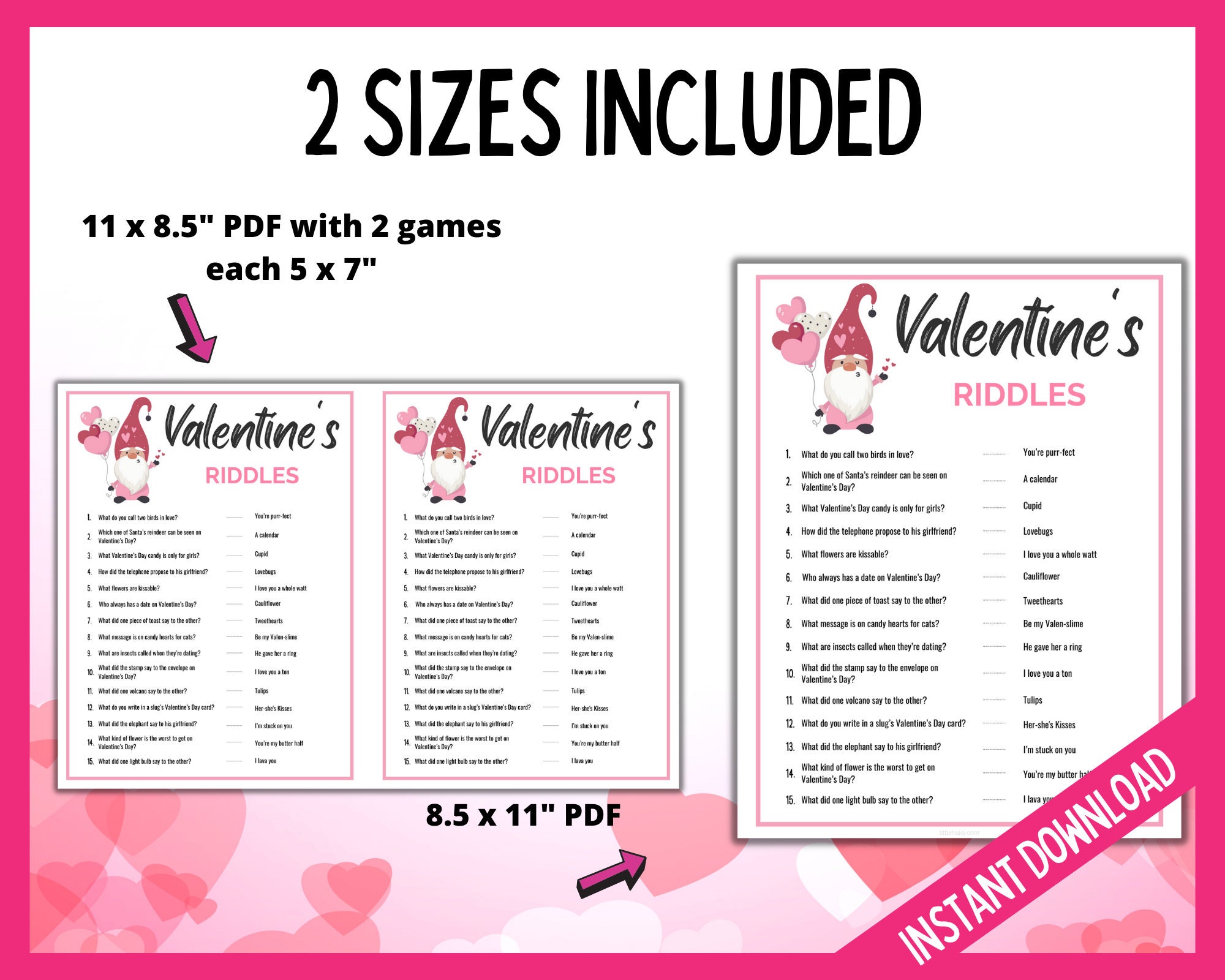 Valentine Riddles for Kids, Printable Valentine's Day Jokes, Valentines ...