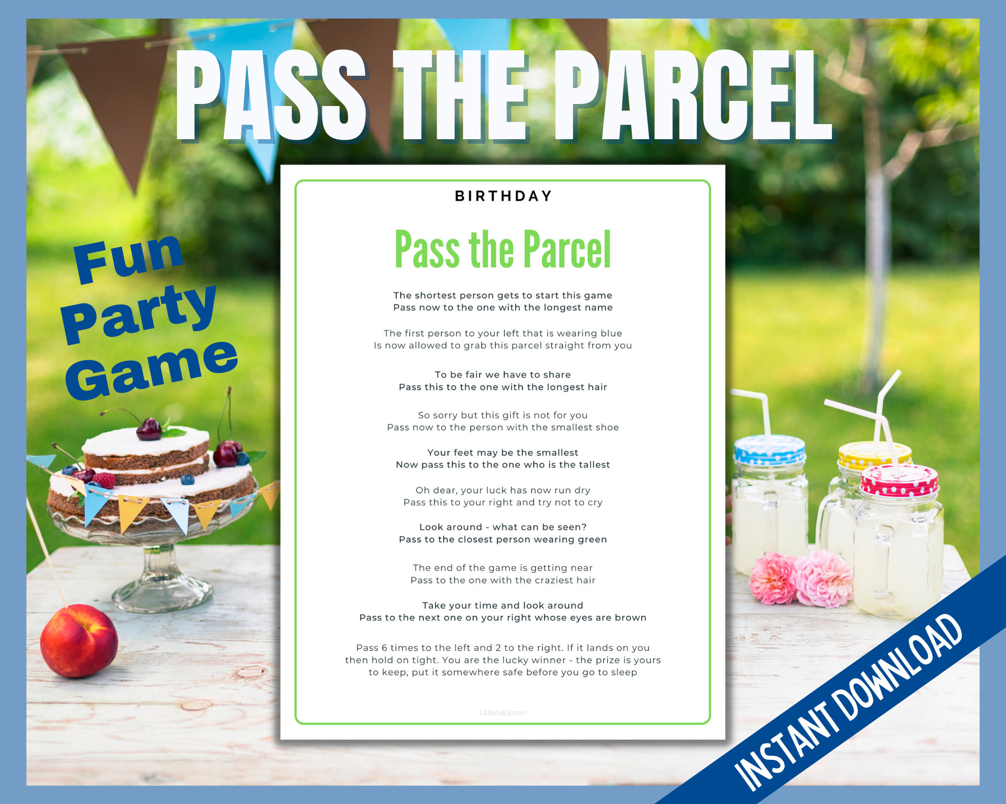 Pass the Parcel Party Game Birthday Party Printable Game Etsy