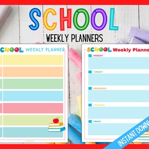 School Weekplanner, Kids Weekly Calendar, Back To School Printable, School Organization planner, Kids school wekelijkse planning planner pagina