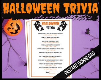 Halloween Trivia, Halloween Party Game, Halloween Quiz, Trivia Night Game, Teen Halloween Party, Tween Halloween Party, Adult Party Games