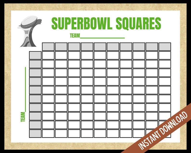 Super Bowl Squares 2022 Printable Customize And Print