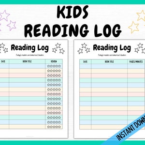 Kinderen lezen log, afdrukbare kinderen lezen grafiek, kinderen lezen dagboek, lezen logs voor kinderen en tweens, lezen log incentive