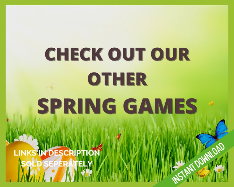 Spring Scattergories Word Game, Springtime Holiday Activity, Fun Spring Party Games for Kids Teens and Adults, Spring Games image 3