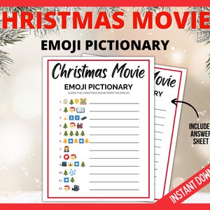 Christmas Movie Emoji Pictionary Game, Fun Christmas Game, Xmas Emoji Game, Fun Christmas Activity, Christmas Game, Holiday Emoji Quiz Game