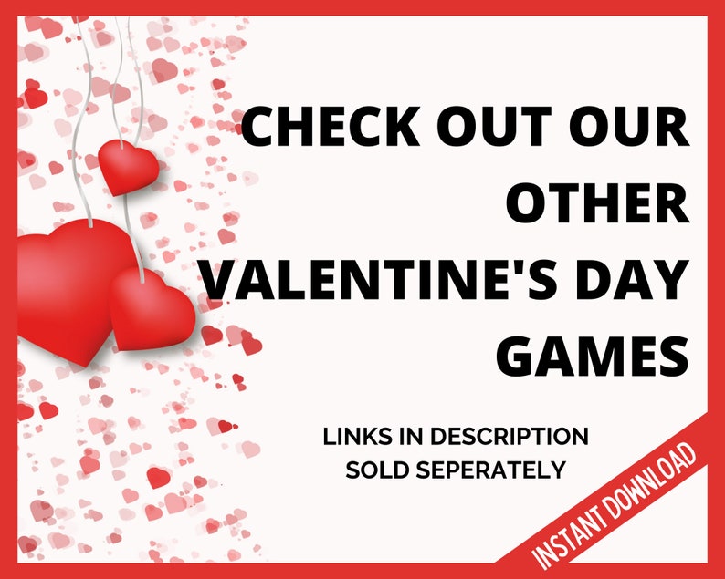 Valentines Day Finish the Phrase, Valentines Day Party Game, Fun Valentines Day Printable Games, Galentine's Day Party Games, V-Day Games image 5