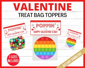 Valentine's Day Treat Bag Topper, Valentines Poppin Gift Tags, Valentines Popping Gift Tag, Kids Valentines Day Cards, Printable Candy