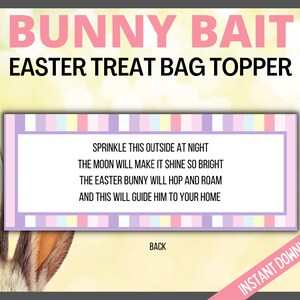 Easter Bunny Bait Printable Treat Bag Topper, Kids Easter Bunny Card, Easter Favor, Easter Gift Tags, Easter Cards, Printable Candy Topper image 2