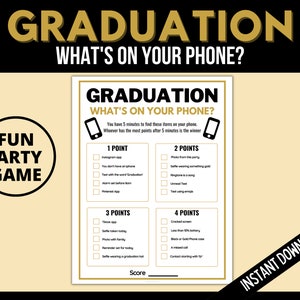 Graduation What&#39;s On Your Phone, Printable Graduation Game, College or High School Graduation, Class of 2024