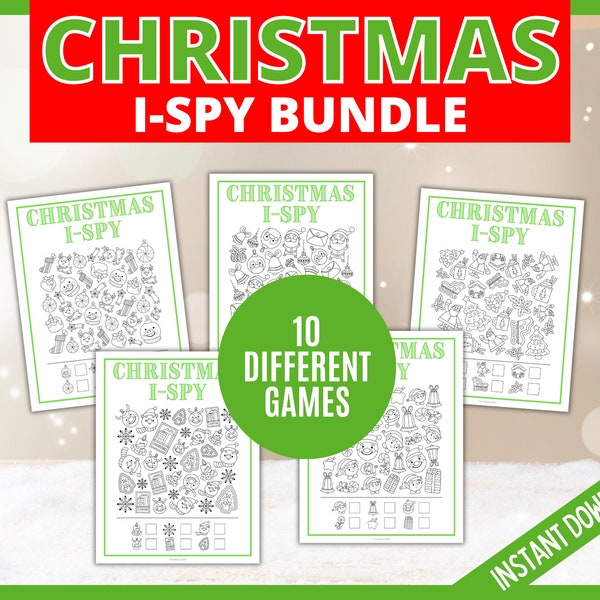 Christmas ISpy, Printable I Spy Game, Christmas Counting Game, Kids Christmas Coloring Activity, Printable Winter, Holiday Classroom