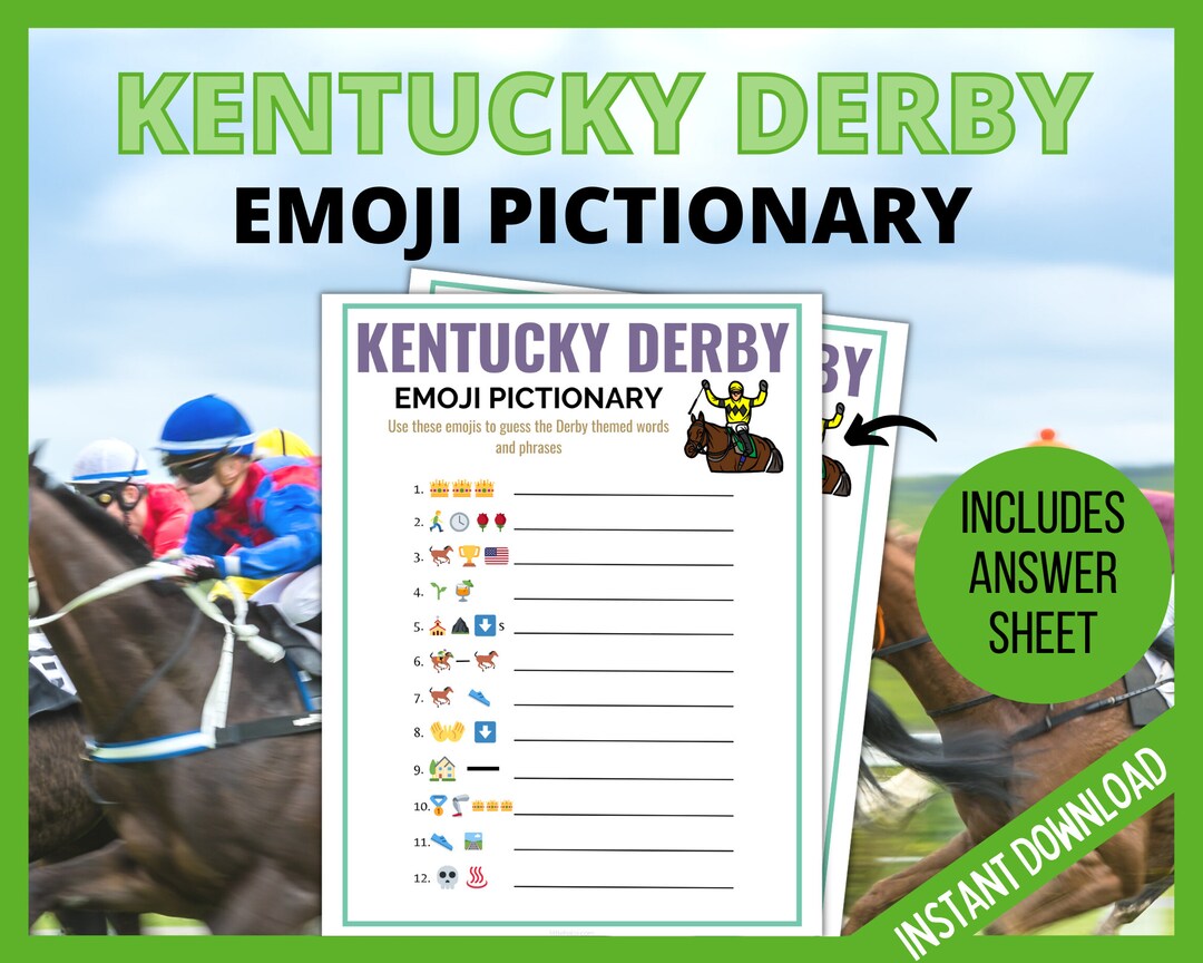 Kentucky Derby Emoji Pictionary, Emoji Pictionary Printable Game