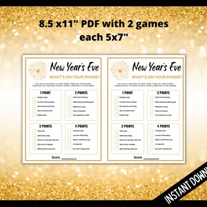 New Year's Eve What's on your Phone, NYE Whats On Your Phone Game, Fun New Years Eve Party Games, New Year's Eve Phone Game, NYE Printable image 3