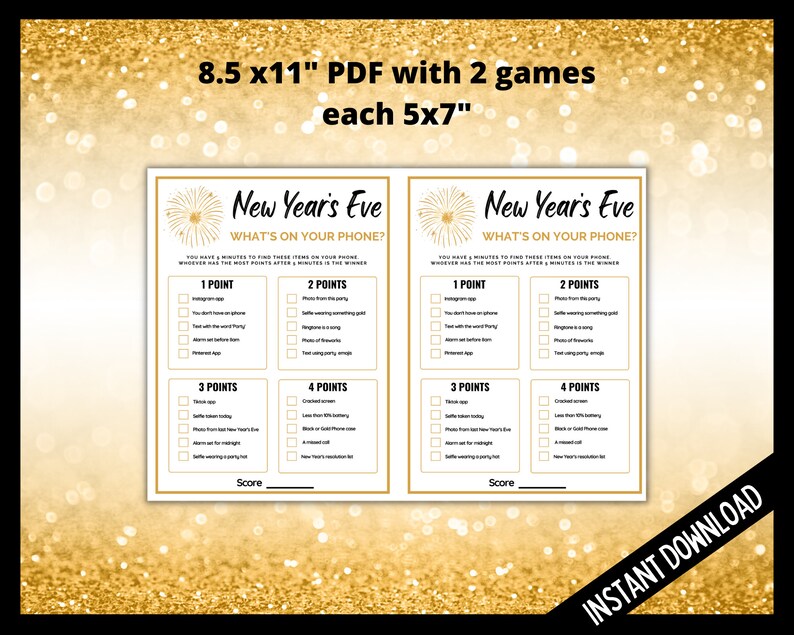 New Year's Eve What's on your Phone, NYE Whats On Your Phone Game, Fun New Years Eve Party Games, New Year's Eve Phone Game, NYE Printable image 3