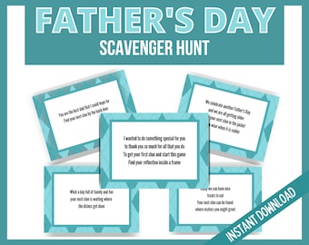 Father's Day Treasure Hunt, Fathers Day Scavenger Hunt, Fun Dad Activities, Family Fun Games, Dad Treasure Hunt Clues