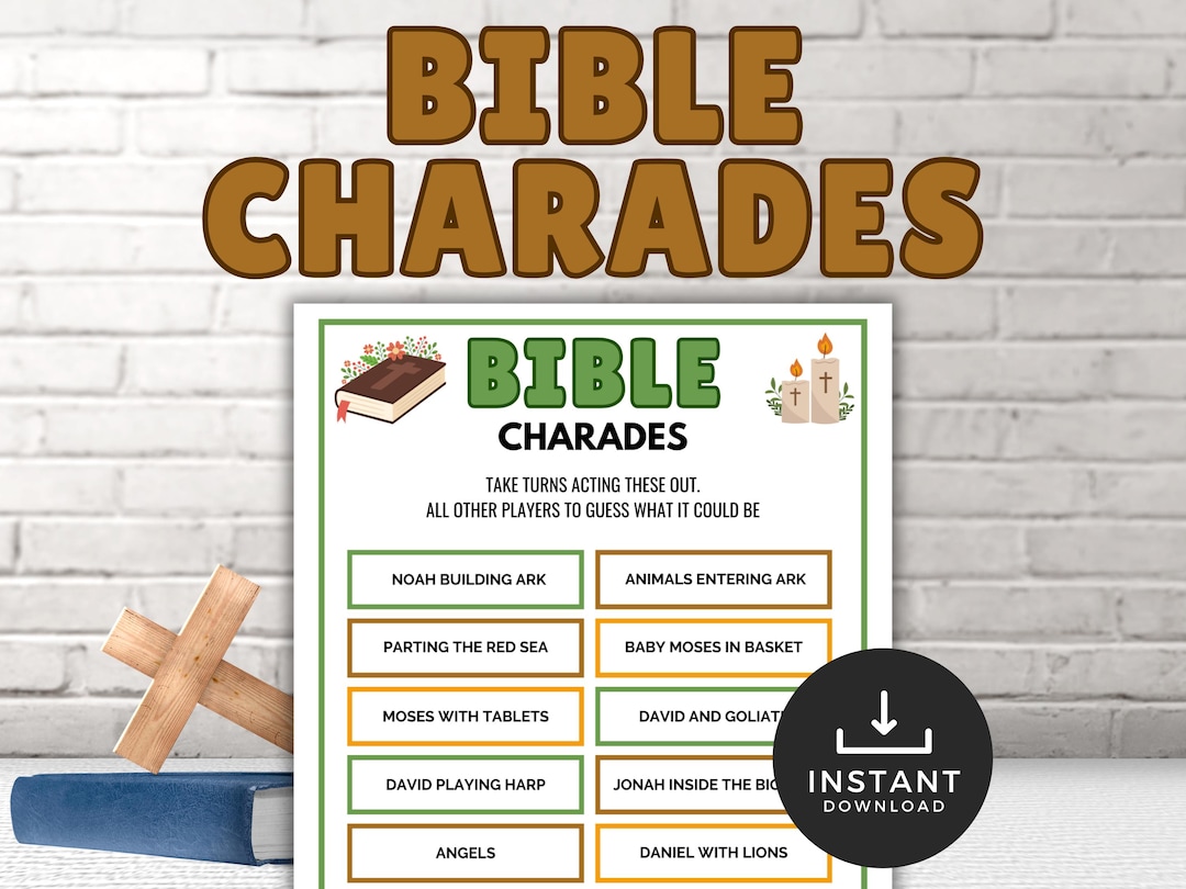 Bible Charades for Sunday School Game, Printable Church Charades, Youth ...