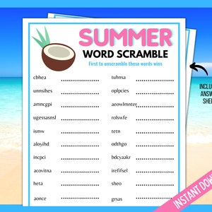 Summer Printable Games Bundle Summertime Activity Summer - Etsy