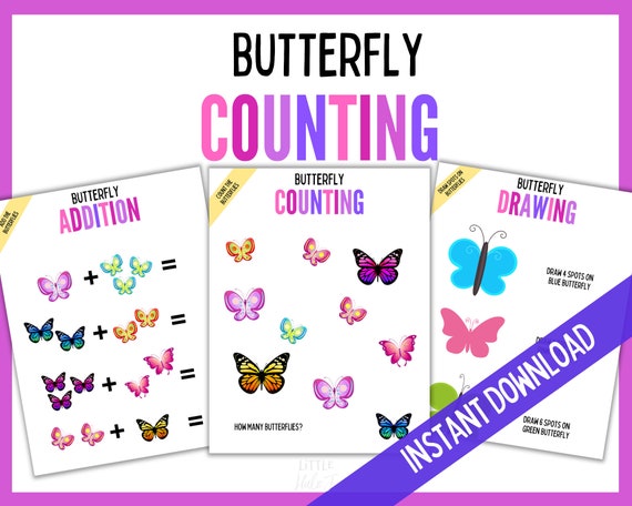 Educational Printables Counting Butterflies Preschool
