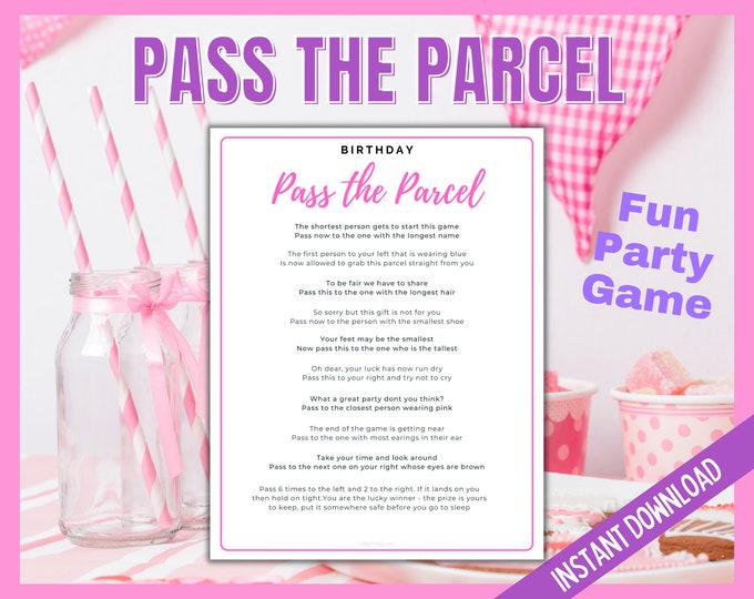 Pass the Parcel Party Game Kids Party Printable Game - Etsy