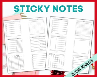 MINI STICKY Notes Printable PDF Fits 1.5in by 2in Notepads 