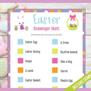 Easter Scavenger Hunt for Kids, Easter Fun, Easter Activity, Easter Party Games, Kids and Tween Party Games, Children Easter Printable Game image 1