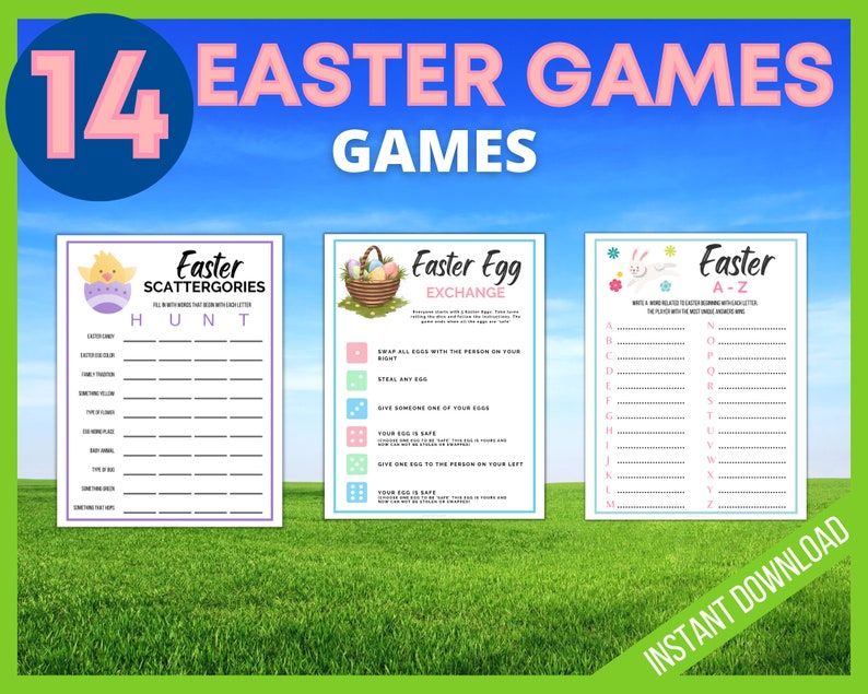 Ultimate Easter Games Bundle for Kids & Adults, Printable Easter Party Games, Easter Activity, Classroom Games, Fun Easter Activities image 3