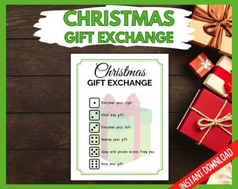 Christmas Gift Exchange Game, Holiday  Gift Swap, Fun Christmas Party Game, Holiday Gift Exchange Party, Printable Christmas Game