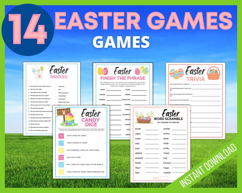 Ultimate Easter Games Bundle for Kids & Adults, Printable Easter Party Games, Easter Activity, Classroom Games, Fun Easter Activities image 4