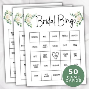 Bruidsbingo, vrijgezellenspel, 50 afdrukbare bruiloftbingokaarten, vrijgezellenfeestspel, bruiloftsactiviteit, vrijgezellenfeest, groepsspel