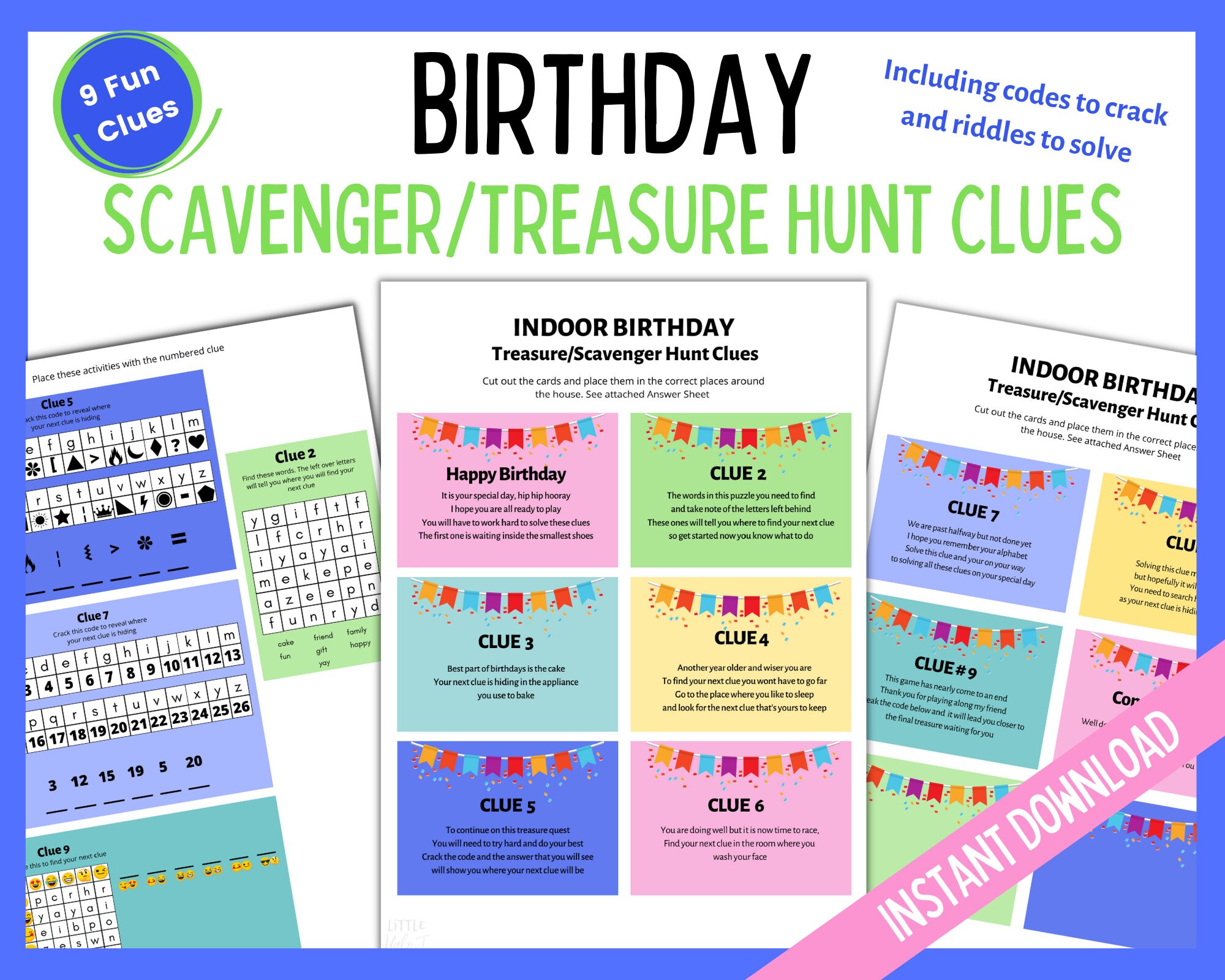 Treasure Hunt With Riddles and Codes to Crack Kids Birthday - Etsy