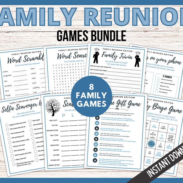 Familientreffen-Spiele im Bundle, Familientreffen-Spiele, Familientreffen-Partyspiel, Familienfeiern-Spaß, Eisbrecher-Spiel