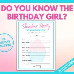 Slumber Party Games Bundle, Printable Sleepover Party Games Bundle ...