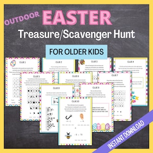 Outdoor Easter Treasure Hunt for Teens, Easter Egg Scavenger Hunt for Older Kids, Teenager Easter Game, Easter Activity, Preteen Easter Hunt