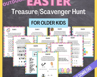 Outdoor Easter Treasure Hunt for Teens, Easter Egg Scavenger Hunt for Older Kids, Teenager Easter Game, Easter Activity, Preteen Easter Hunt