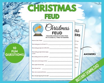 Christmas Feud Game, Christmas Party, Family Quiz, Christmas Printable Games, Christmas Family Quiz, Christmas family Feud, Xmas Party Games